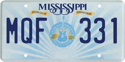 MS license plate MQF331