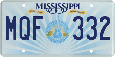 MS license plate MQF332