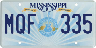 MS license plate MQF335
