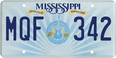 MS license plate MQF342