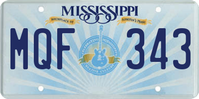 MS license plate MQF343