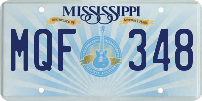 MS license plate MQF348
