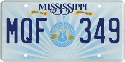 MS license plate MQF349