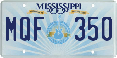 MS license plate MQF350