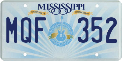 MS license plate MQF352