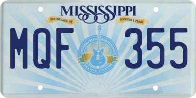 MS license plate MQF355