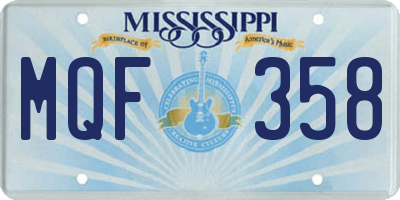 MS license plate MQF358