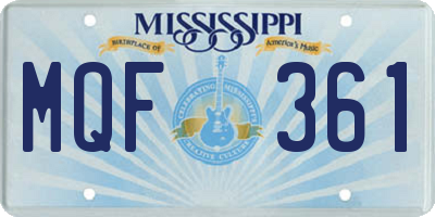 MS license plate MQF361