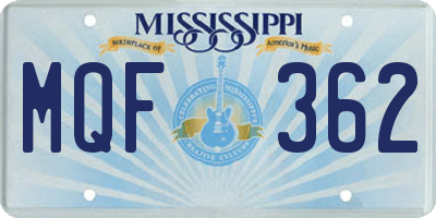 MS license plate MQF362