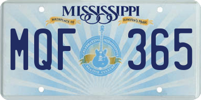 MS license plate MQF365