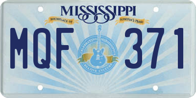 MS license plate MQF371