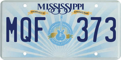 MS license plate MQF373