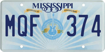 MS license plate MQF374