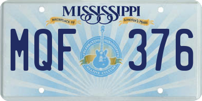 MS license plate MQF376