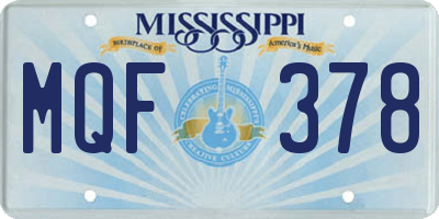 MS license plate MQF378
