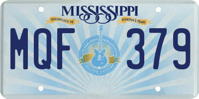 MS license plate MQF379