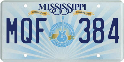 MS license plate MQF384