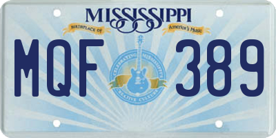 MS license plate MQF389