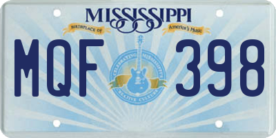 MS license plate MQF398