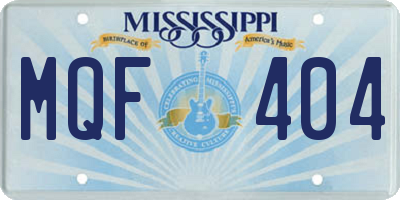 MS license plate MQF404
