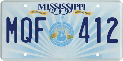 MS license plate MQF412