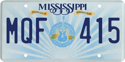 MS license plate MQF415