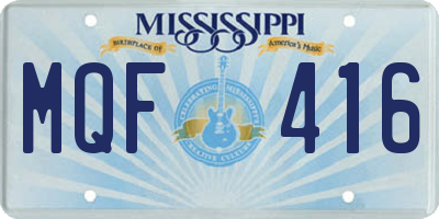 MS license plate MQF416
