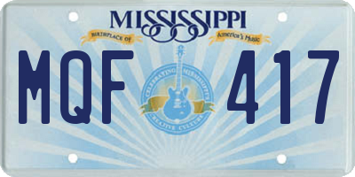 MS license plate MQF417