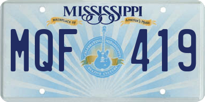 MS license plate MQF419