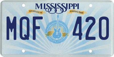 MS license plate MQF420