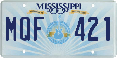 MS license plate MQF421