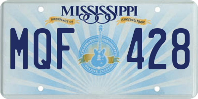 MS license plate MQF428