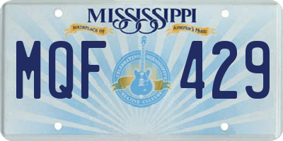 MS license plate MQF429
