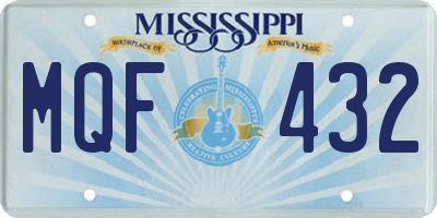 MS license plate MQF432
