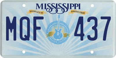 MS license plate MQF437