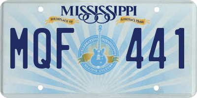 MS license plate MQF441