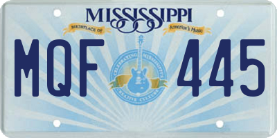 MS license plate MQF445