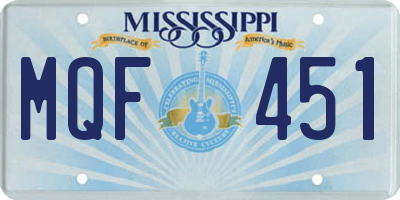 MS license plate MQF451