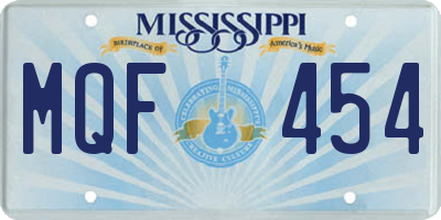 MS license plate MQF454