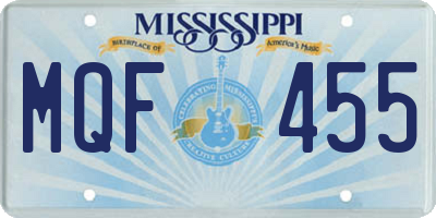 MS license plate MQF455