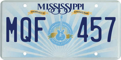 MS license plate MQF457