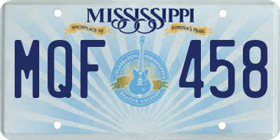MS license plate MQF458