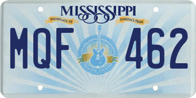 MS license plate MQF462