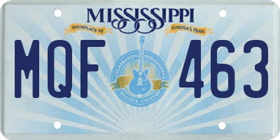 MS license plate MQF463
