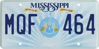 MS license plate MQF464