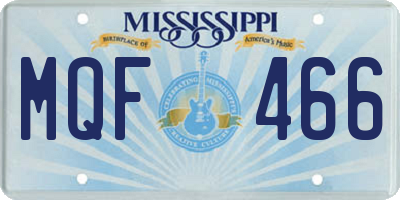 MS license plate MQF466