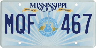 MS license plate MQF467