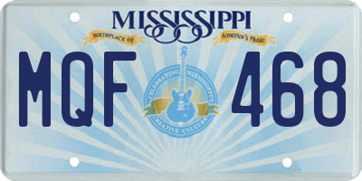 MS license plate MQF468