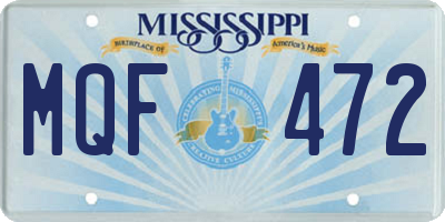 MS license plate MQF472