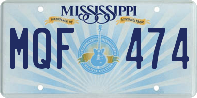 MS license plate MQF474